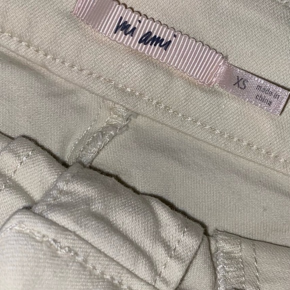 MI AMI by FRANCESCA Scalloped Hem Front Button Closure Mini Skirt Beige Size XS - Picture 4 of 6